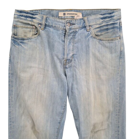Vtg GAP Straight Fit Jeans Mens Blue Light Wash Button Fly Cotton Denim Sz 33x32 - Picture 3 of 13